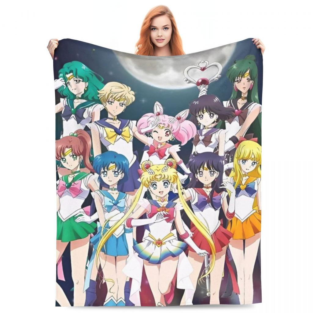 S-Sailor M-Moon Anime Blanket Quality Warm Throw Blanket Winter Picnic Outdoor Comfortable Bedspread
