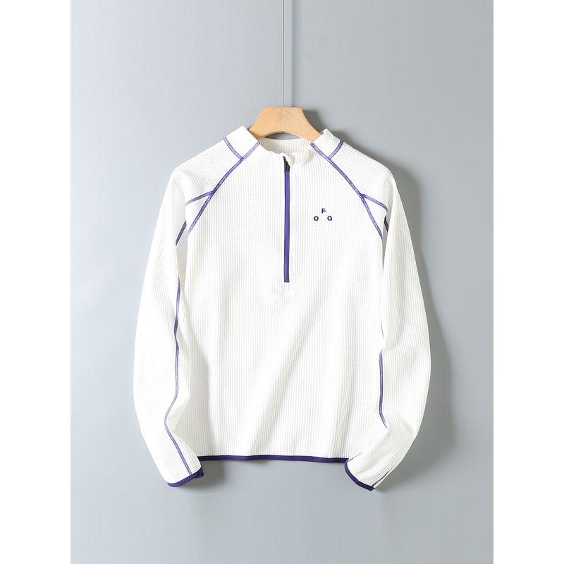 Original Factory Surplus Outdoor Mountain-Style Couple's Half-Zip Design Color-Blocked Contrast Stitching Sports Long-Sleeve Base Layer T-Shirt