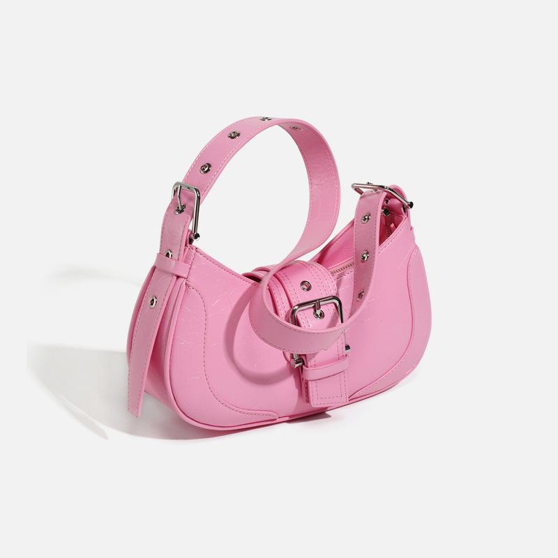 2025 New Trendy Women's Bag, Unique Design, Textured Baguette Bag, Vintage Underarm Bag, Versatile Wide-Strap Shoulder Bag