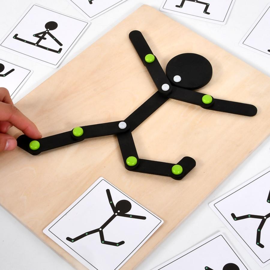 

Puzzle, Match, Joint Movement, Little Wooden Man Game, Teaching Tool, Toy, Versatile Little Wooden Man Children s Toy