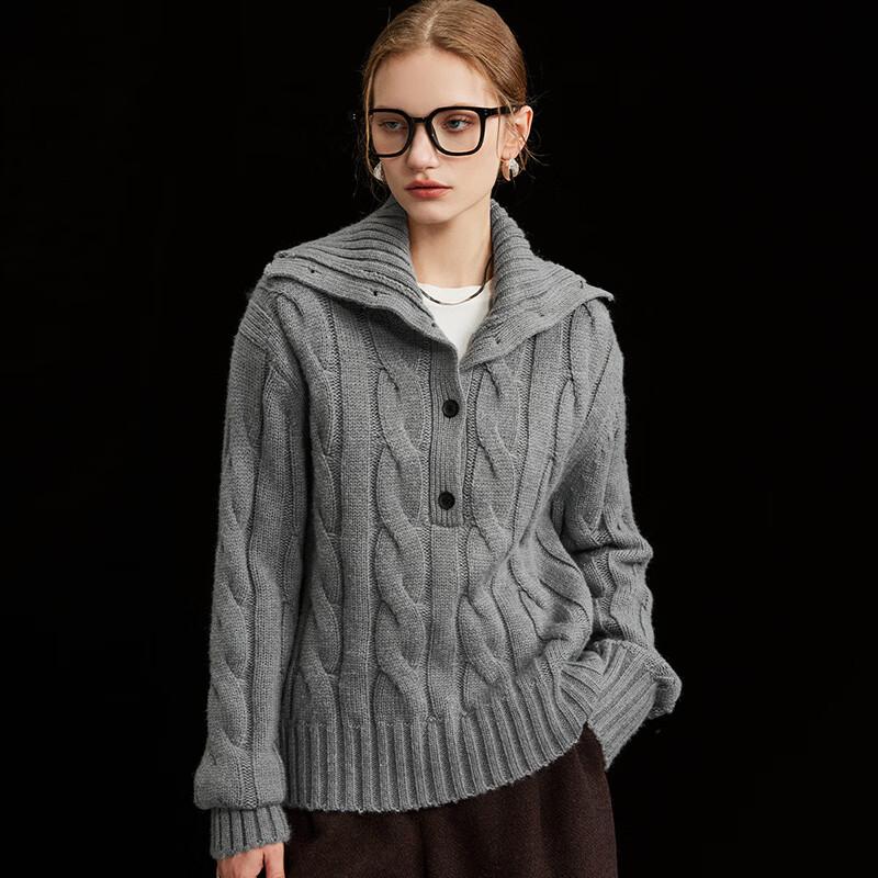 Women's Classic High Neck Cable Knit Pullover Sweater