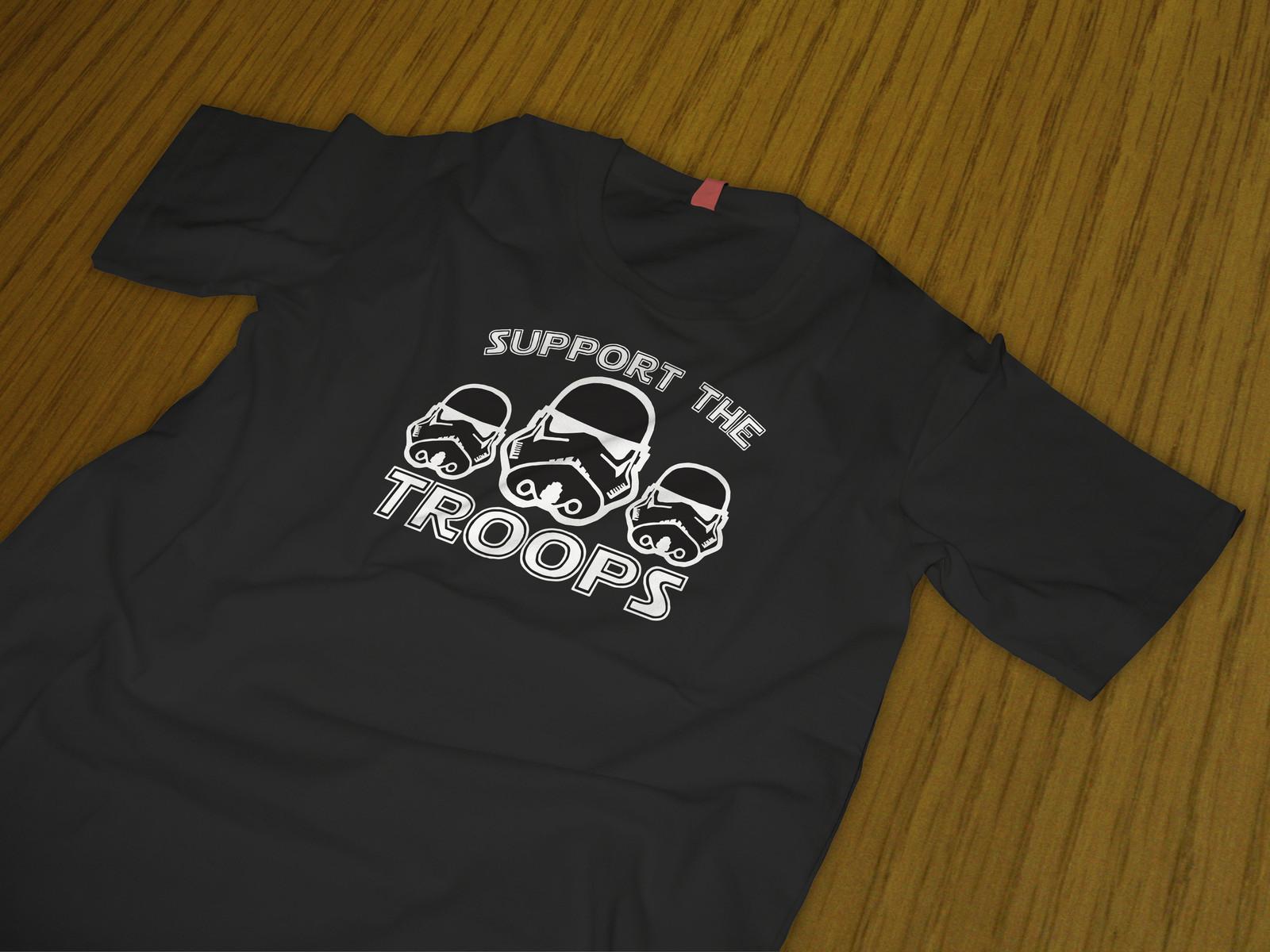 Star Wars T-shirt Support The Troops stormtrooper imperial S