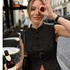 Hollow Out Lace Crop Top Slim Fit Y2K Girl Tops Aesthetic Sleeveless Vest  Summer
