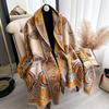 Rose Thickened Imitation Cashmere Scarf Women'S Warm Air Conditioner Shawl Outer Scarf Dual-Purpose