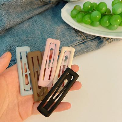2 PCs/set  Solid Matte Frosted BB Hair Clips for Grirls Womens Hairgrips Metal Hair Barrettes Hairpin Hairdressing Stying Accessories