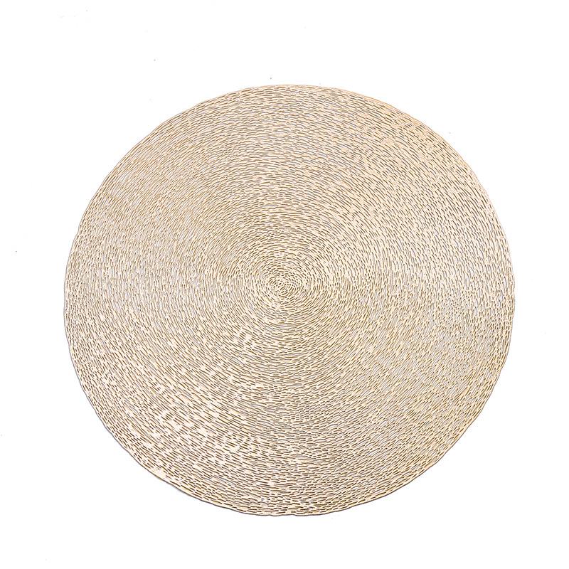 Simple solid color European PVC placemat coaster set Hotel insulation mat Creative round non-slip dining table mat decoration
