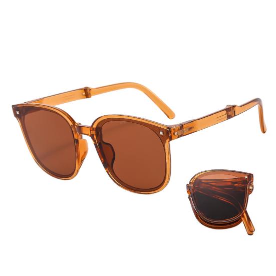 Faltbare Sonnenbrille, UV-beständig, leicht, rutschfest, tragbar, für unterwegs, für Männer, Frauen, Erwachsene, zusammenklappbare Brille, modisches Accessoire