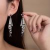 Elegant Blue Crystal Drop Tassel Stud Earrings for Women