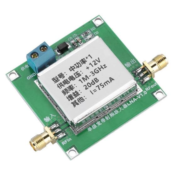 3GHZ RF Low Noise Amplifier Broadband 1M-3GHz 2dB/0.5GHz Gain Wide Band High Gain RF