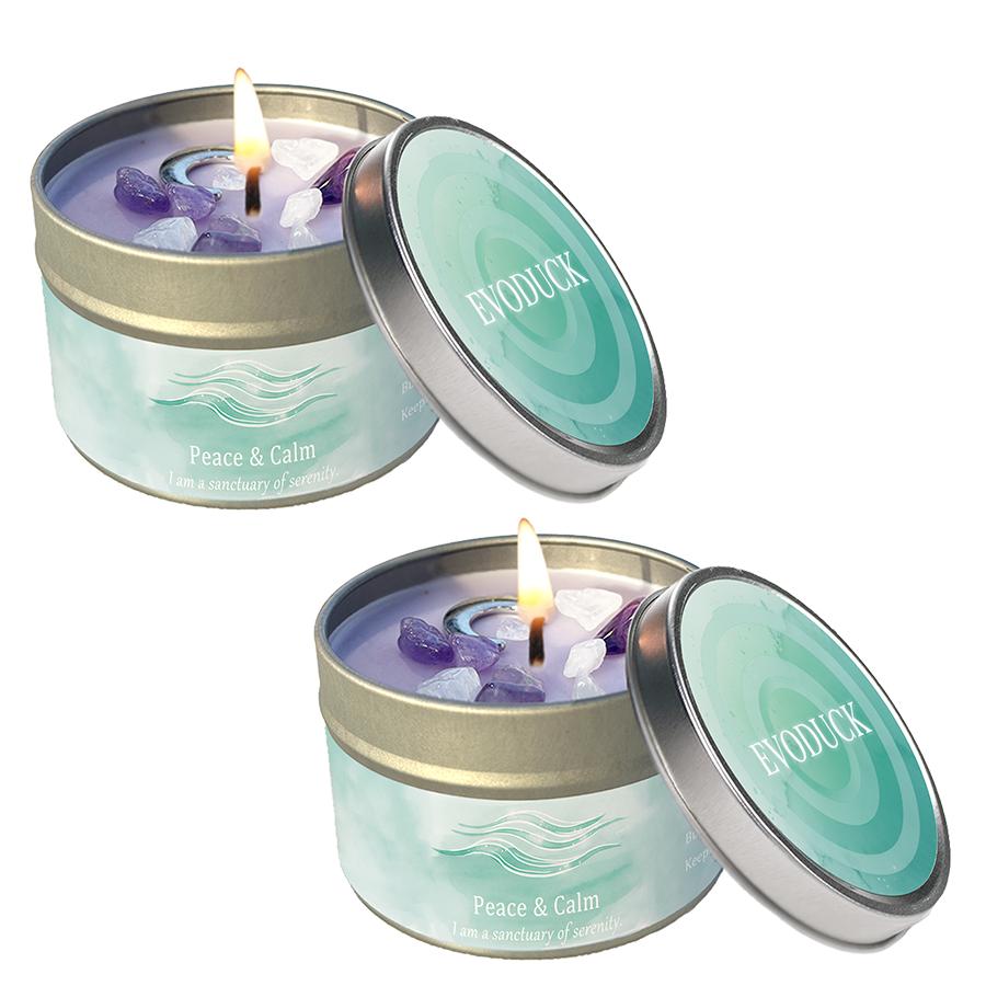 Scented Candles-3oz,Lavender&Chamomile Aroma with Healing Crystals, Great for Holiday Gifting Christmas/Halloween & Home Decor