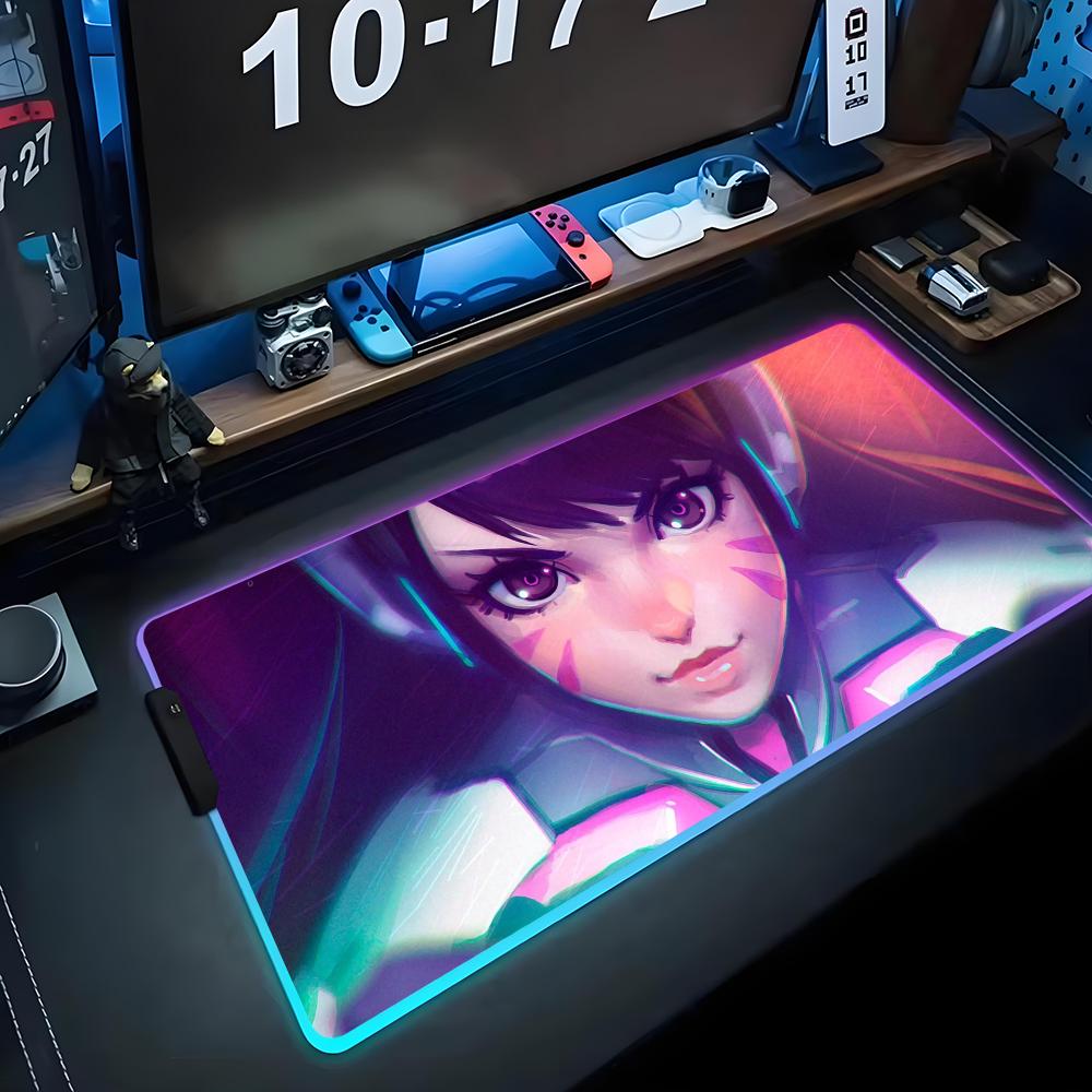 Dva Mouse Pad RGB Gaming Mousepad Big LED Pad PC Desk Mat Luminous Mouse Pad Large Keyboard Mats Table Rug With Backlit