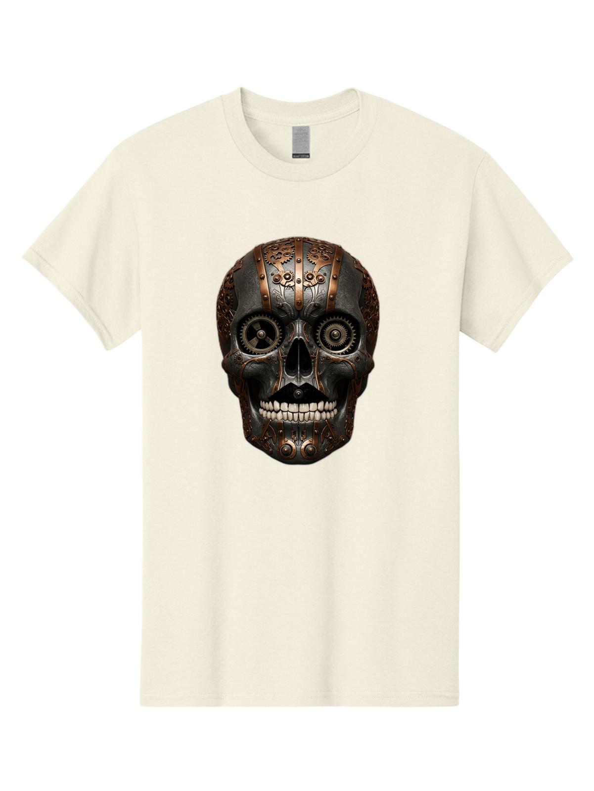 Steampunk-Skull Mens Graphic Tee, 100% Cotton, Casual Summer Wear S