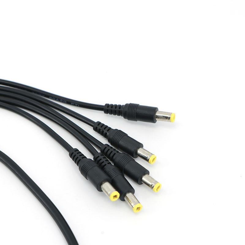 70cm 1 To 5 Way Splitter Cable 5.5*2.1mm Female To Male Main Cable 18awg Branch Cable 22awg 12V DC Power Supply Adapter