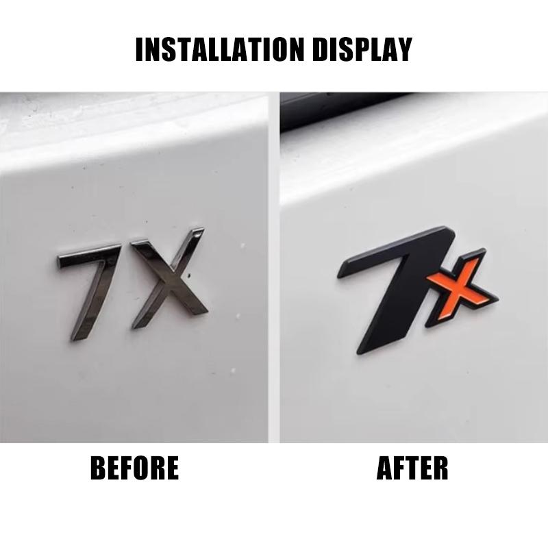 For ZEEKR 7X 2024+ Tailgate Logo Decoration Stickers Metal Material Lettering Styling Emblem Exterior Upgrade Car Accessories