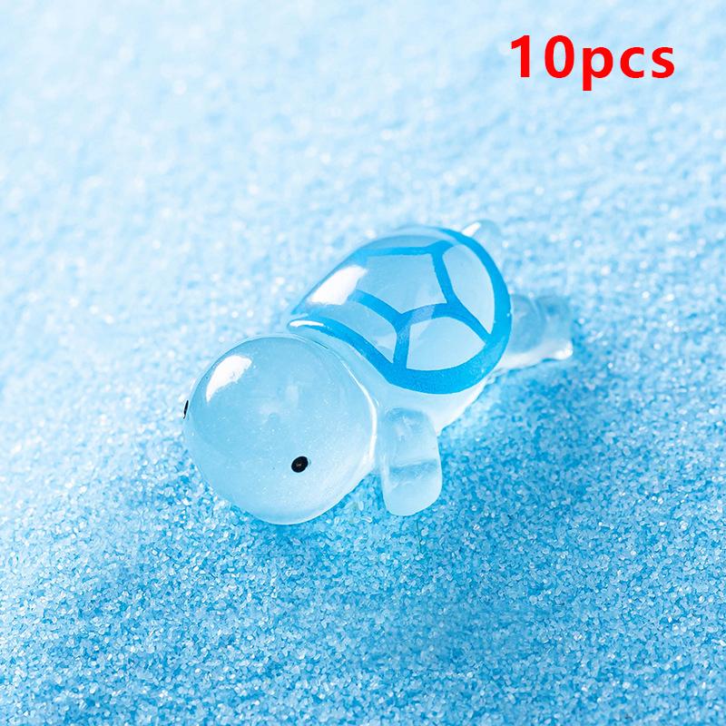 10 stk Mini lysskildpadde Hjemmeinnredning Landskapsarkitektur Harpiks Håndverk Glødende skilpadde Hage Fisketank Miniatyrer Ornamenter Dekorasjon