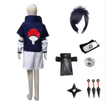 Anime Uchiha Sasuke Cosplay Kostým Modrý Top Bílé Šortky Cos Convention Verze pro Dospělé Unisex Halloween Vánoční Dárek