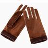 Warm Leather Gloves for Men and Women Couples Thickened Velvet Waterproof Cold Proof Outdoor Cycling Touch Screen Autumn and Winter Gloves