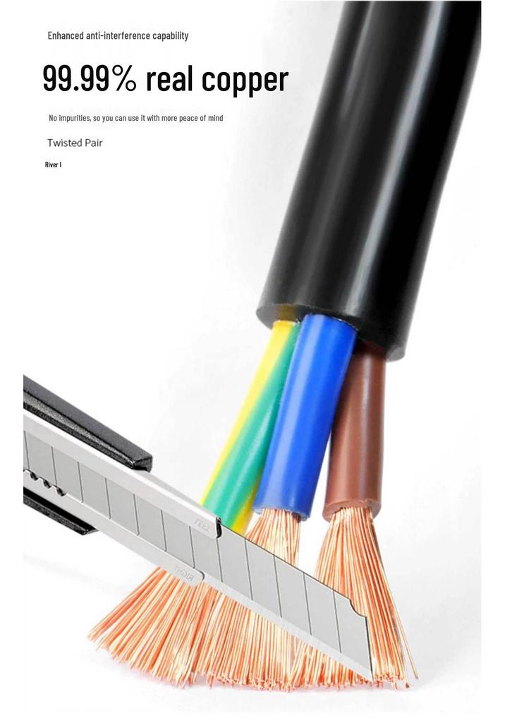 National Standard Copper Core ZC-RVV Sheathed Flexible Cable: 2/3/4/5 Core, 1/1.5/2.5/4/6 Sq mm