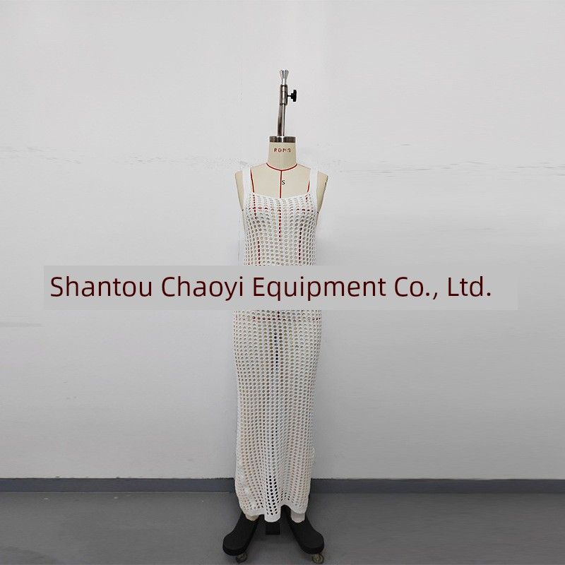 

2025 Fashion New Beach Dress Silm Sexy Open Back Blouse Knitting Suspenders Outer Wear Dress White L