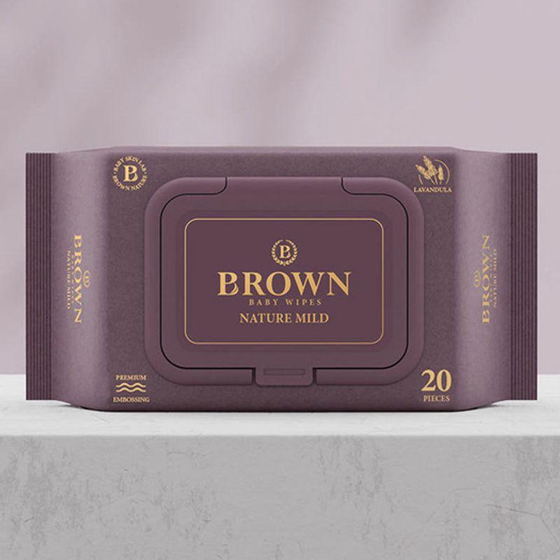BROWN Brown Nature Мягкие детские влажные салфетки 20 шт., 12 упаковок с портативными крышками 12 packs