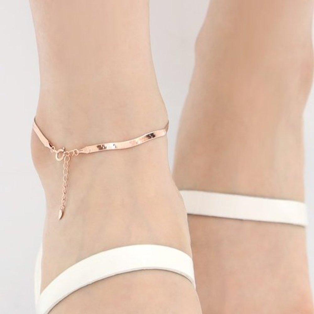 Snake 92.5 Silver High-Quality Snake Chain Rose Gold Chain Silver Anklet