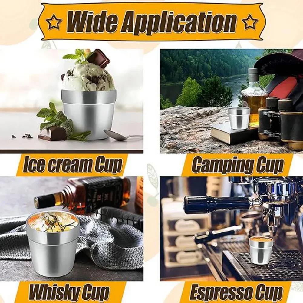 300ML Metal Double-walled Water Bottle For Tea Coffee Mugs Double Layer Wine Cup Scald-proof Stainless Steel Cup Drinkware