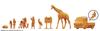 Kaiyodo ARTPLA Tourist and Giraffe Unpainted and Unassembled Plastic Model Kit AP005 Set,
