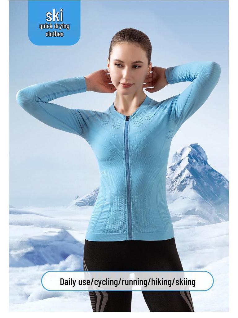 Women's Long Sleeve Cycling Jersey - Breathable, Sweat-Wicking, Zippered Sports Top for Outdoor Road and Mountain Biking