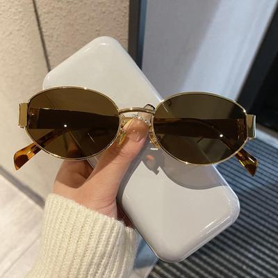 New Oval Frame Sun Protection Sunglasses Retro Travel Wear Simple Resistant Glasses Small Frame Eyeglasses