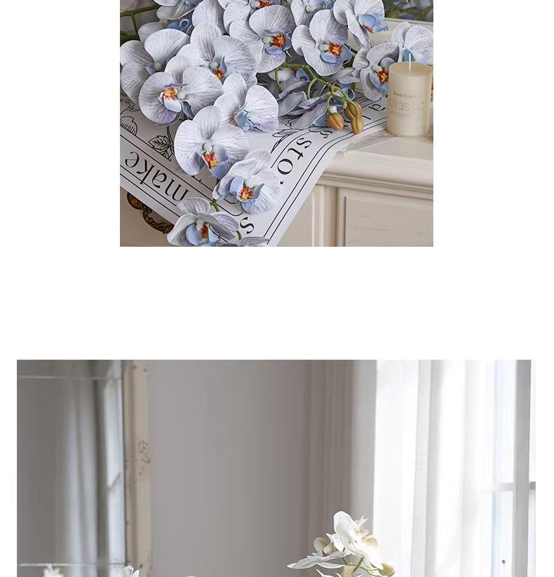 Große 9-Kopf Phalaenopsis Orchidee Künstliche Blume für Hotel- oder Wohnzimmerdekoration