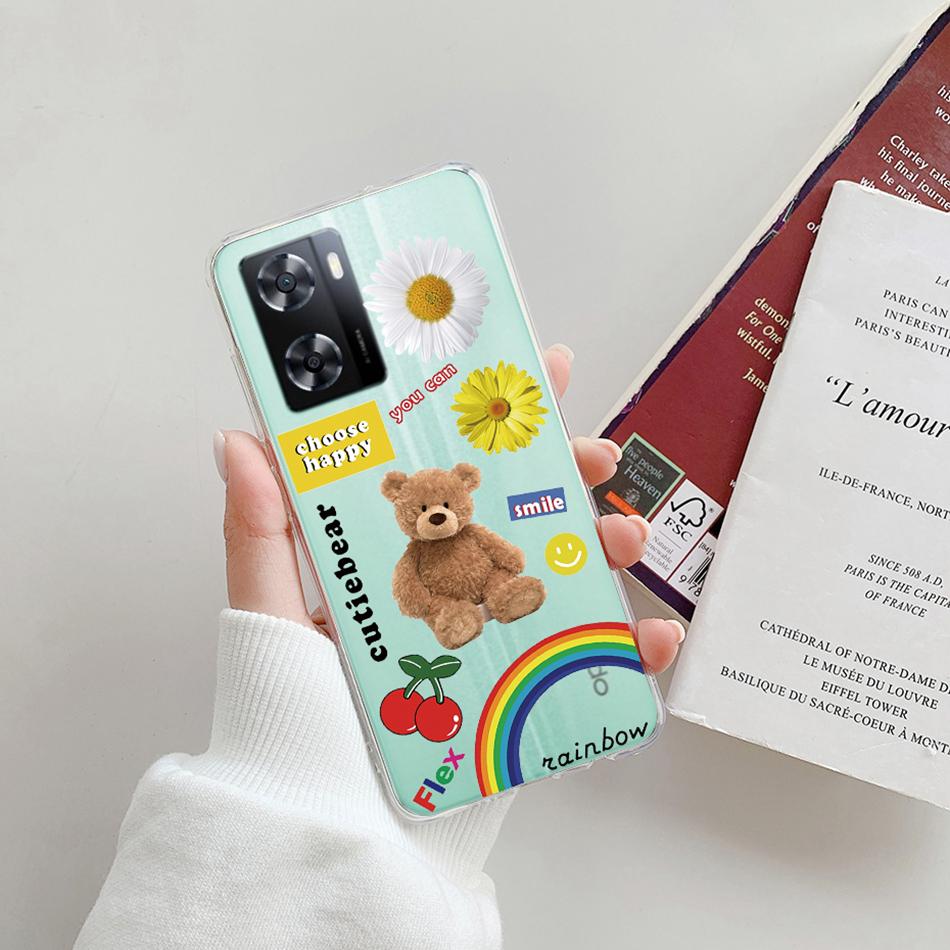 

For Oppo A57S Case for Oppo A57 A77 A57E A57S 4G Soft TPU Silicone Phone Case Clear Bear Back Cover for Oppo A57 4G Bumper Funda Oppo A57S
