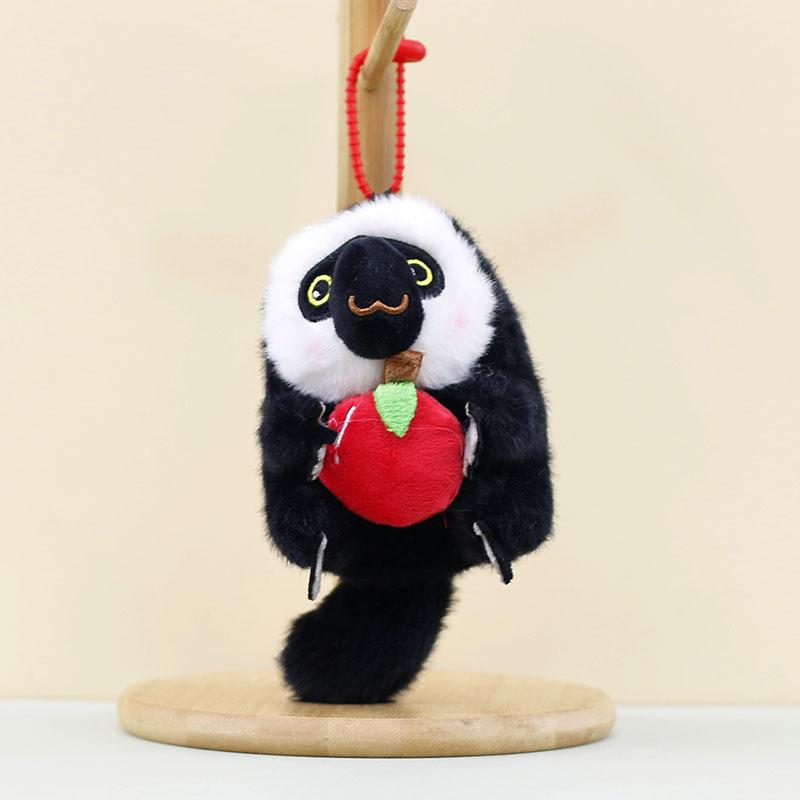 

Plush Cute Whitefaced Monkey Keychain With Super Soft Short Plush Material Apple Monkey