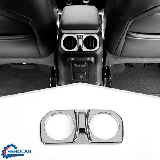 Chrome Rear Back Air Vent Outlet AC Cover Trim For 2018+ JL JT Jeep Wrangler