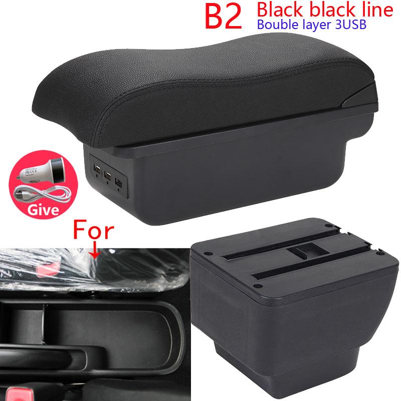 For MAZDA 2 Armrest Box For Mazda 2 Demio Car Armrest Curved Surface Leather Car Storage Box Simple Installation Interior Detail