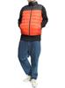 One Colors Padded Down Large Size Orange Men's Vest, Size, Nylon, Water-Repellent, Photothermal, Stand-Up Jacket, 3L, (10)