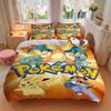 3pc Pokemon Characters Bedding Set Guest Room Bedroom Decor Christmas Halloween Decor Birthday and Holiday Gifts- All Seasons 3pcs Quilt 094