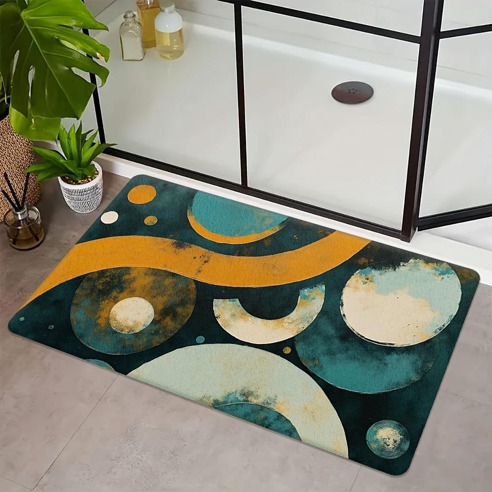 

Abstract Circle Rug – Flowing Curve Design, Soft Flannel Mat for Bathroom, Living Room, Bedroom Decoration floor mat 40x60cm16x24in