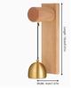 Vintage Wooden Door Chime with Brass Bell Unique Hanging Entry Alert for Store Home Office Decorative Wind Bell