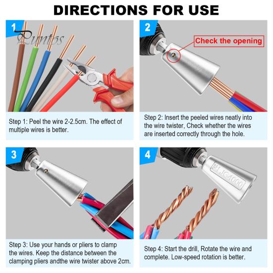 Wire Twister Tool Electrical Power Drill Wire Connector Heat-Resistant Rustproof Reusable Wire Nut Twister Cable Stripping Tool
