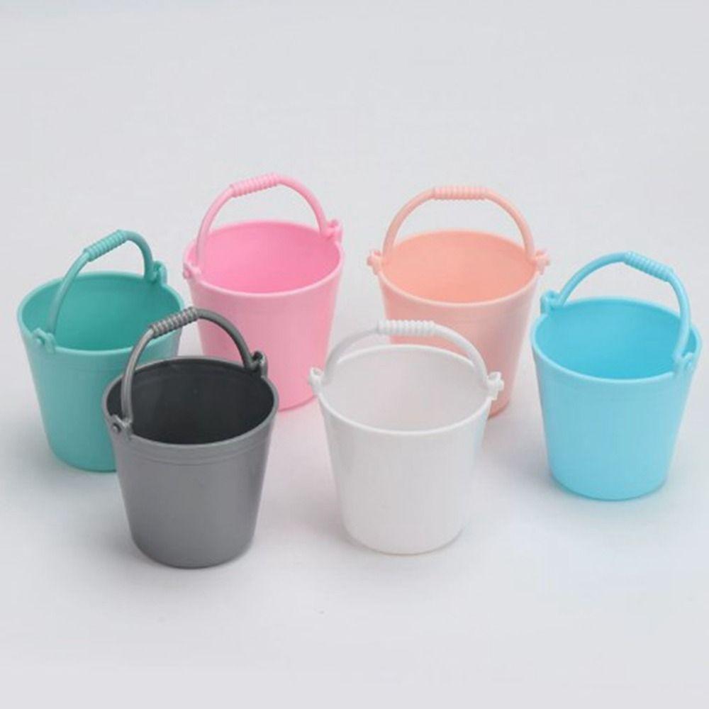 5pcs 6 Colors Doll Miniature Bucket Model Mini Children Beach Small Bucket