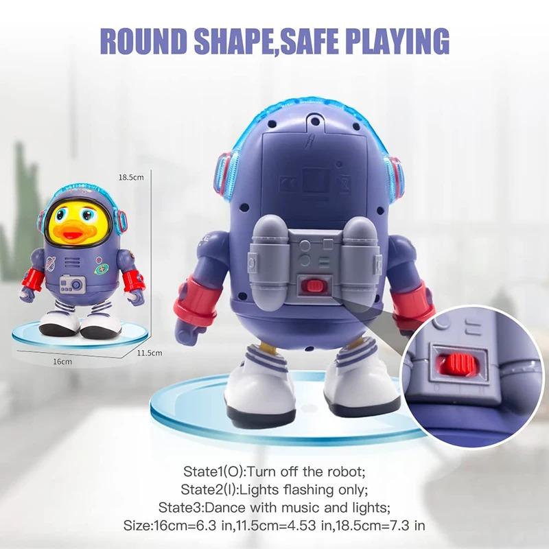 Dancing Space Duck Toy, Space Duck Dancing Musical Interactive Toy, Interactive DuckToy with Music Lights, Children Early Educational