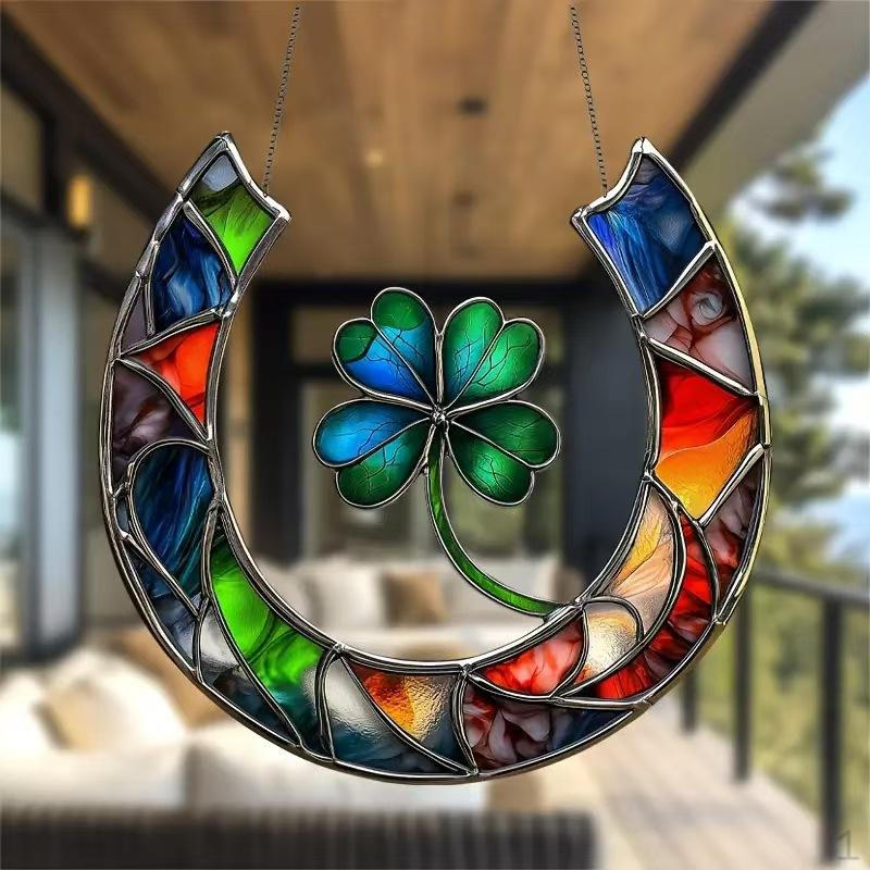 

Stained Glass Window Hanging Ornament Acrylic Panel for Women Men, Thanksgiving Holiday