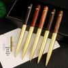 Brass Sandalwood Signature Pen Set - Solid Wood & Metal Business Gift