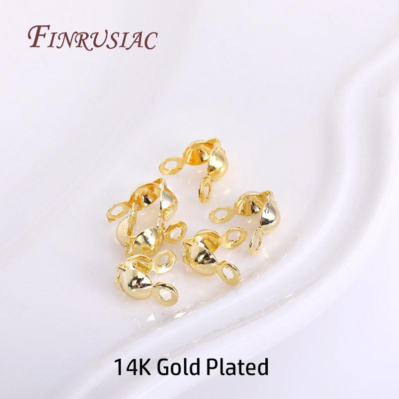 14K/18K Gold Plated Clam Shell Bead Tips,Crimp Beads Cover,DIY Jewelry Accessories,Knot Cover Ends Tip