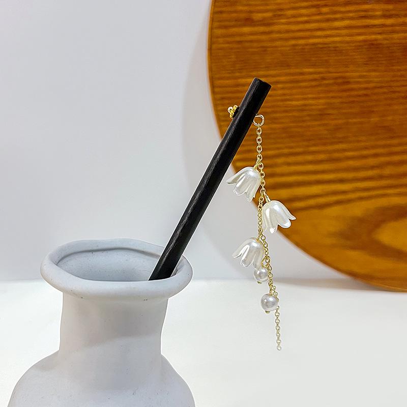 

Винтажная заколка для волос Gardenia Pearl с кисточкой из ландышей для прически пучок для ханьфу