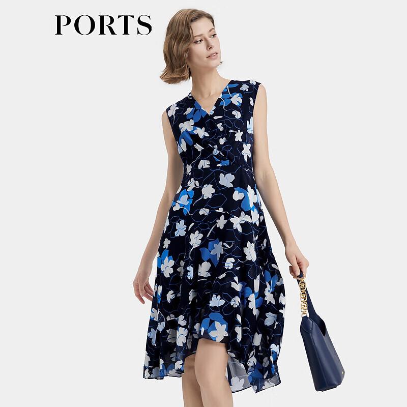 

PORTS Summer Night Floral Silk Chiffon Dress M