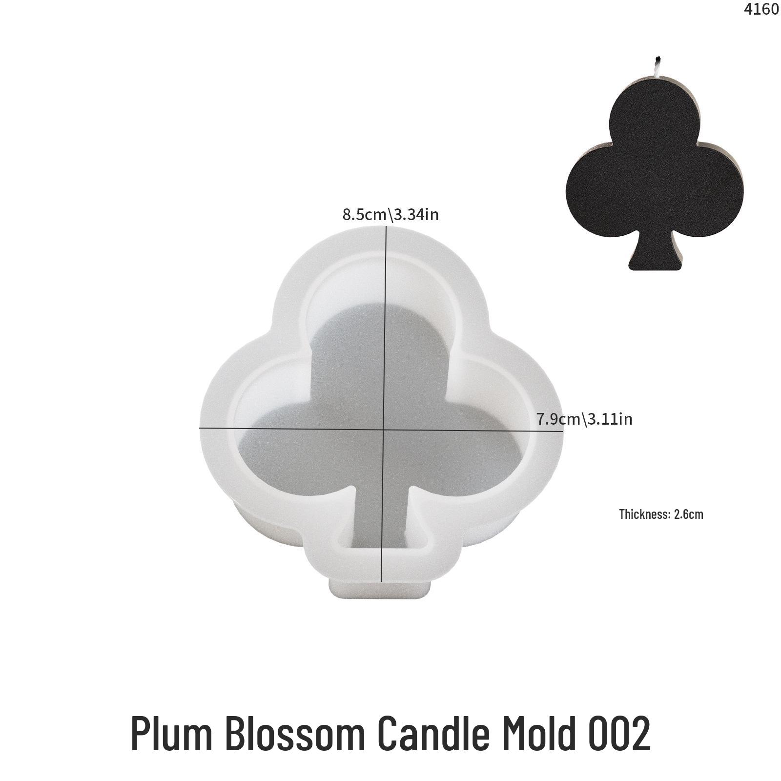 DIY Silicone Mold for Candle Making: Crystal Epoxy Resin Heart, Plum Blossom, Poker Design
