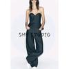 Spring Denim Tube Top 2057223 Barrel-Shaped Denim 5216042 Denim Suit Outwear 2342223