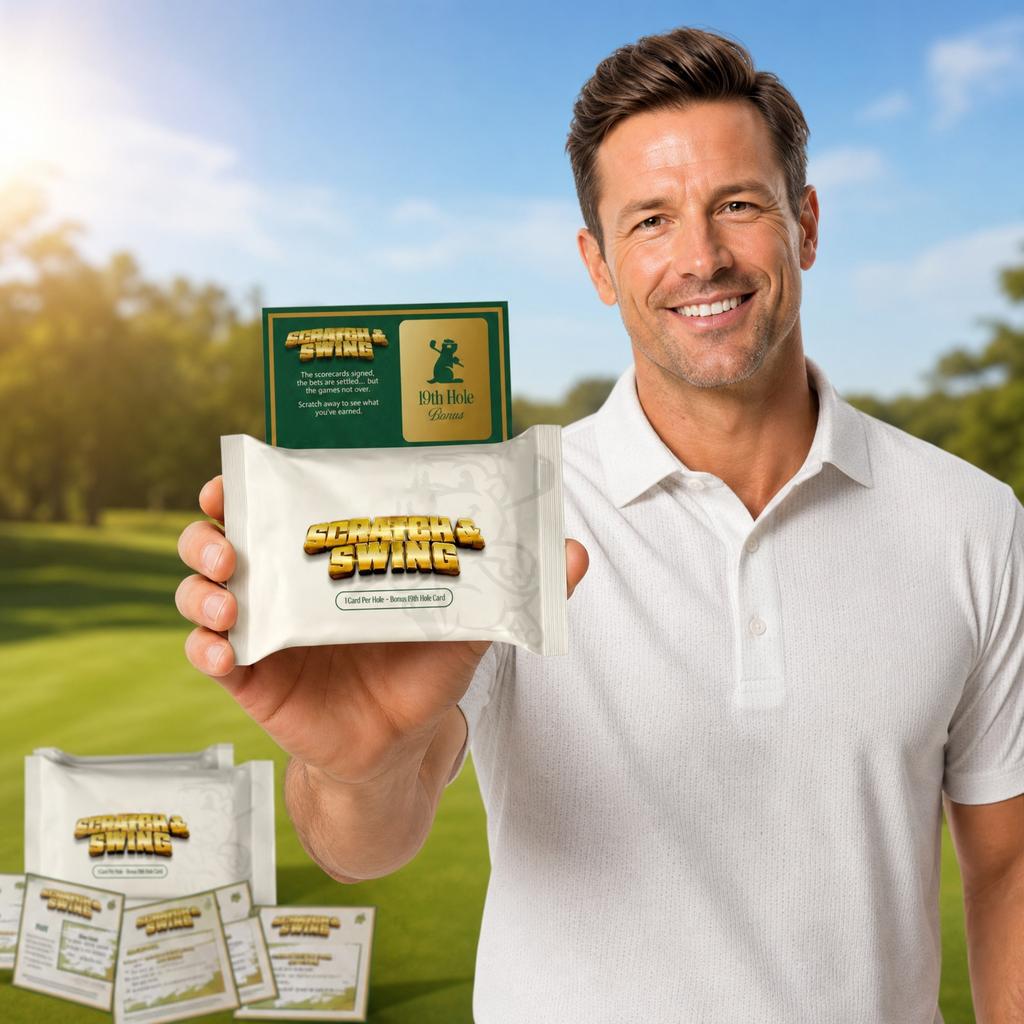 Scratch and Swing Golf Game Cards 3 Pack Interactive Scratch-Off Game for Golf Enthusiasts Includes Bonus 19th Hole Card