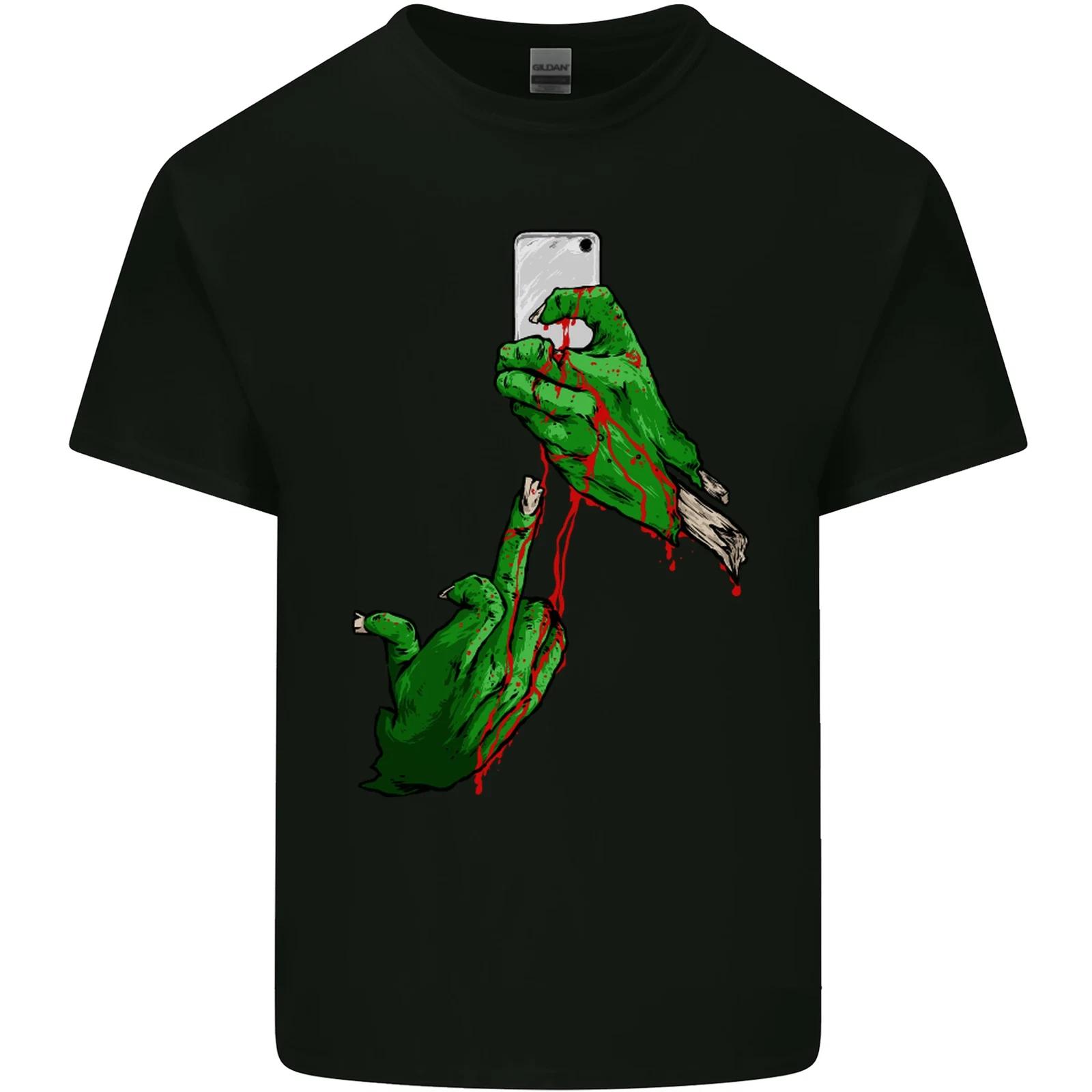 Zombie Selfie Funny Halloween Horror Kids T-Shirt Childrens M